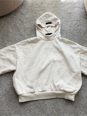 ESSENTIALS Men’s Cream Pullover Hoodie
